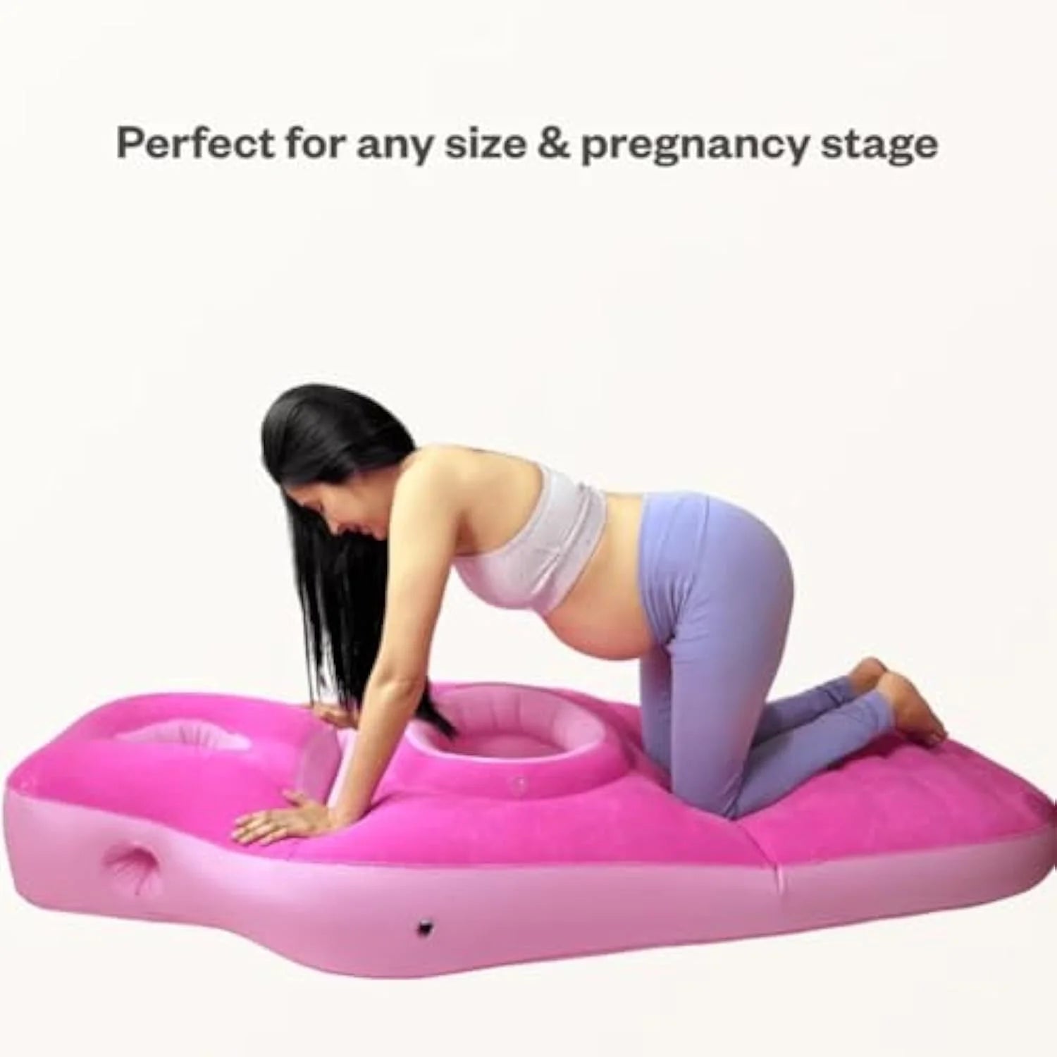 Tottlebee Pregnancy Pillow, Inflatable Mom Cozy Maternity Pillow with Hole for Stomach and Side Sleepers, Full Body Tummy Nest Pregnancy Mattress for Pregnant Women to Sleep