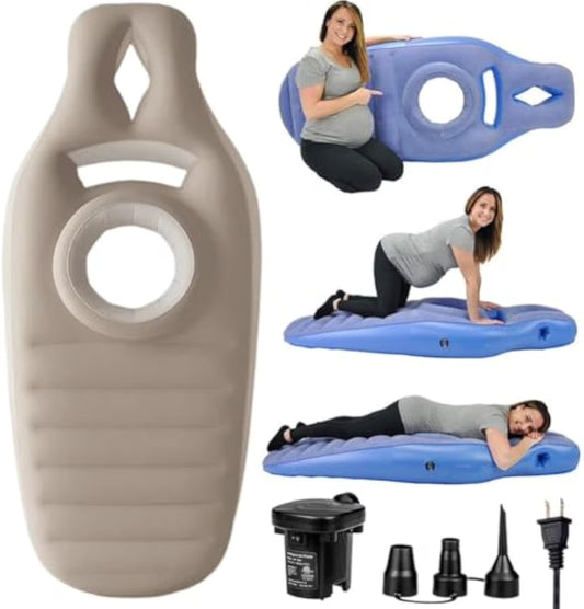 Tottlebee Pregnancy Pillow, Inflatable Mom Cozy Maternity Pillow with Hole for Stomach and Side Sleepers, Full Body Tummy Nest Pregnancy Mattress for Pregnant Women to Sleep